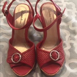 NWT wedge sandal red Charlotte Russe sz 7
